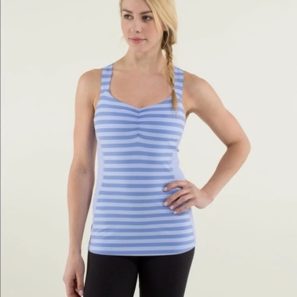 Lululemon Core Kicker Purple Striped Top 6 - Picture 4 of 6
